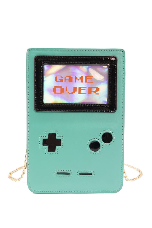 Retro 8-Bit Gamer Handbag in Green Image 1
